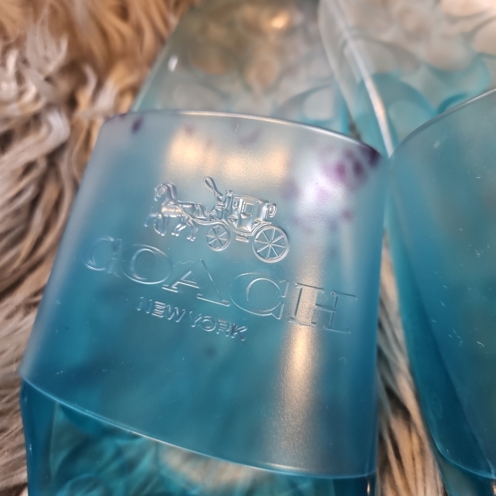 COACH ULYSSA JELLY BLUE SLIDES SIZE 7